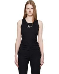Balmain - Relaxed Paris' Brush Print Tank Top - Lyst