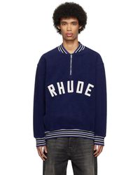 Rhude - Navy Varsity Sweater - Lyst