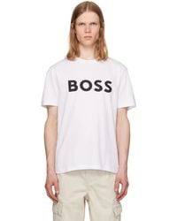 BOSS - Cotton-Jersey Logo Print T-Shirt - Lyst