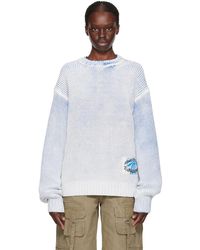 Acne Studios - Blue & White Patch Sweater - Lyst