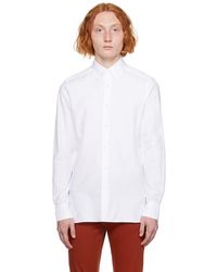 Zegna - White Button Up Shirt - Lyst