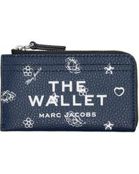 Marc Jacobs - Portefeuille 'The Wallet' Bleu Marine À Motif Et À Glissière - Lyst