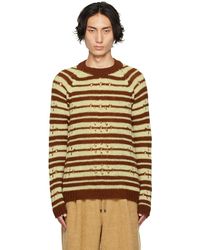 Dries Van Noten - Brown & Green Striped Sweater - Lyst