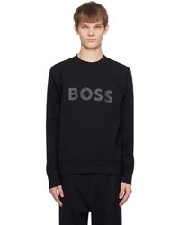 BOSS - Black Bonded Sweatshirt - Lyst