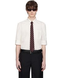 McQueen - オフホワイト Cotton Poplin Deep Cuff シャツ - Lyst