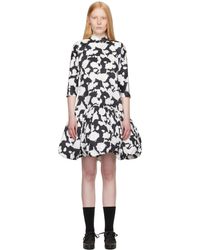 Comme des Garçons - ブラック＆ホワイト コットンサテン ミディアムワンピース - Lyst