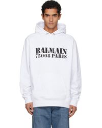 Balmain - Stamp Printed Hoodie - Lyst