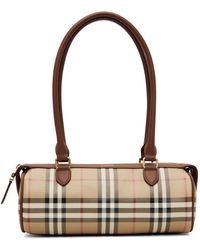 Burberry - Mini Check Barrel Bag - Lyst