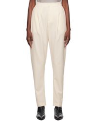 Issey Miyake - Off-white High-rise Trousers - Lyst