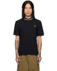 Fred Perry - Black Crewneck T-shirt - Lyst