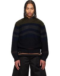 Sacai - Horizontal Stripe Knit Pullover Sweater - Lyst