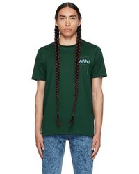 Marni - T-shirt vert à écusson à logo - Lyst