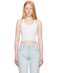 RE/DONE - Hanes Edition Cropped Ribbed Tank Top - Lyst