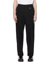 WOOYOUNGMI - Black Pleated Trousers - Lyst