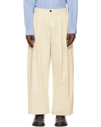 Studio Nicholson - Off- Sorte Trousers - Lyst