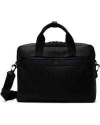 HUGO - ブラック ロゴハードウェア フェイクレザー ブリーフケース - Lyst