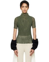 Issey Miyake - Khaki Chiffon Twist 3 T-Shirt - Lyst