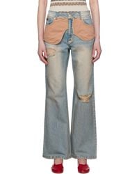 ANDERSSON BELL - Deconstructed Dirty Wash Bootcut Jeans - Lyst