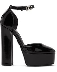 Dolce & Gabbana - Polished Leather Platform Pumps - Lyst