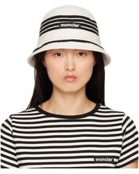 Moncler - Off- & Striped Bucket Hat - Lyst