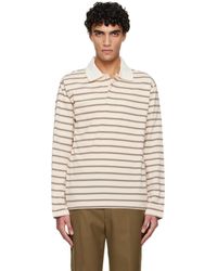 A.P.C. - Off- Long-Sleeve Striped Polo - Lyst
