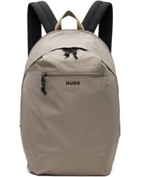HUGO - Taupe Contrast Logo Backpack - Lyst
