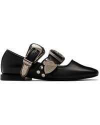 Toga - Ssense Exclusive Metal Leather Ballerina Flats - Lyst