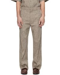 Bottega Veneta - Taupe Fleck Viscose Trousers - Lyst