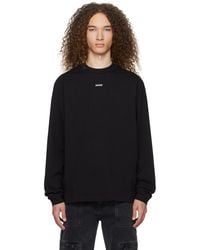 HUGO - Black Printed Long Sleeve T-shirt - Lyst