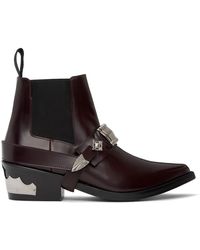Toga - Burgundy Ankle Strap Chelsea Boots - Lyst