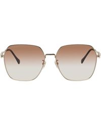 Gucci - Gold Oversize Square-frame Sunglasses - Lyst