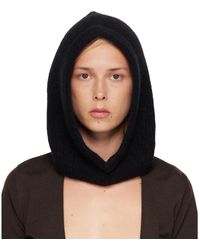 Rick Owens - Capuche Noire En Tricot D'Alpaca - Lyst