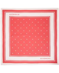 Givenchy - Foulard carré rose à motif 4g de style plumetis imprimé - Lyst