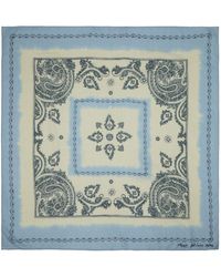 Acne Studios - Foulard léger bleu et en laine à motif cachemire imprimé - Lyst
