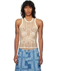 Charles Jeffrey - Ssense Exclusive Off- Graphic Net Tank Top - Lyst