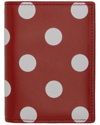 Comme des Garçons - Comme Des Garçons Wallets Red & White Dots Leather Wallet - Lyst