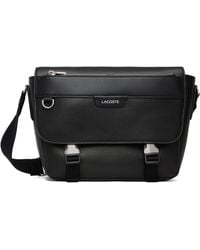 Lacoste - Ossian Flap Close Leather Satchel - Lyst