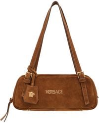 Versace - Tag' Suede Bowling Bag - Lyst