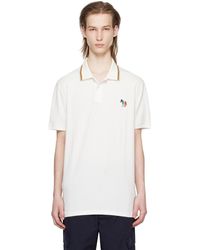 PS by Paul Smith - Off-white Broad Stripe Zebra Polo - Lyst