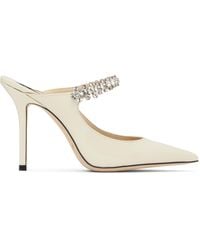 Jimmy Choo - Mules 100 Blanc Cassé À Bride Bing Exclusives À Ssense - Lyst