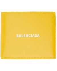 Balenciaga Leather Cash Square Folded Coin Wallet in Black for Men 