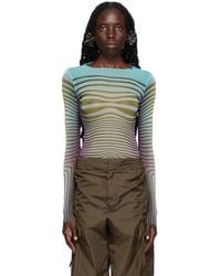 Jean Paul Gaultier - Ssense Exclusive Blue Body Morphing Long Sleeve T-shirt - Lyst