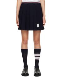 Thom Browne - Navy Pleated Miniskirt - Lyst