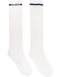 Marni - White Logo Socks - Lyst