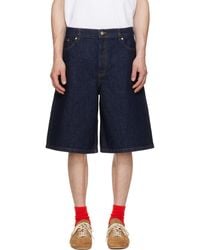 CASABLANCA - Wide-Leg Denim Shorts - Lyst