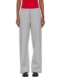 Burberry - Check Trim Cotton Track Pants - Lyst