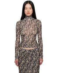 Nanushka - Beige & Black Harri Turtleneck - Lyst