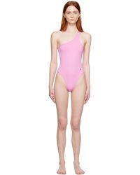 The Attico - Pink Single-shoulder One-piece Swimsuit - Lyst