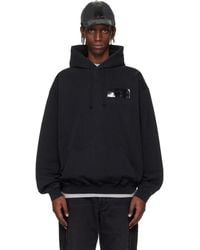 Vetements - Pull À Capuche Noir À Appliqués De Ruban - Lyst
