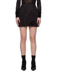 Juun.J - Minijupe Noire En Tissu Froissé À Fronces - Lyst